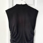 T Alexander Wang Black Crew Neck Ruched Side Drawstring Tie Mini Bodycon Dress Photo 7