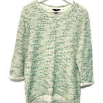 H&M  green cream speckled sweater small Photo 0