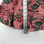 For Love & Lemons For‎ Love & Lemons Floral Pink Mini Dress Women's Medium Tiered Lace Trim Photo 2
