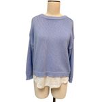 Brochu Walker  Corbin Crew Neck Layered Sweater Cotton Cashmere Linen Small Photo 1