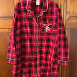 Disney Red/black flannel night shirt Mickey Mouse Santa size XL 100% cotton Photo 1