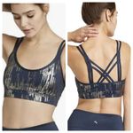 JoyLab  Blue & Metallic Silver Strappy Back Sports Bra Size Large Photo 1