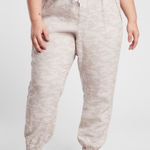 Athleta  Cabo Tide Linen Jogger Pants Womens Size 16T Tall Beige‎ Camo Drawstring Photo 0