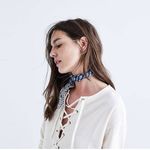 Madewell Women's Libra Beige Lace-Up Tunic Tee - S EUC Photo 4