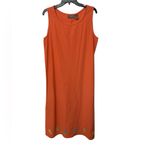 Jane Ashley VTG Casual Lifestyle Cotton Midi Dress Large Flip Flop Coral Resort Photo 7