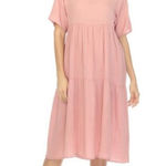 Johnny Was  Calme Raglan Tiered‎ Dress Size Small Blush Pink Photo 0