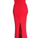 Vintage Maxi Bodycon Dress with Plunging Cutout Back and High Slit Red Size 4 Photo 0