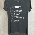 NWOT Gray Graphic Tee “checklist” Tee Chips Queso Guac Tequila Nap Size M Photo 0