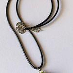 Handmade opaque chartreuse green color teardrop Czech glass simple minimalist necklace💚 Photo 3