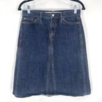 Gap Y2K Denim Jean Skirt Size 2 Deconstructed Medium Wash Above Knee Seamed 2004 Photo 0