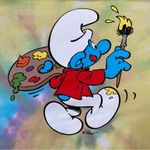 Artistic Smurf Tie Dye Peyo Hoodie Sweatshirt Size M Photo 2