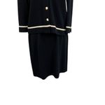 St. John Santana Knit Skirt Suit Blazer Set Two Piece Black Stripe Size 6 Photo 4