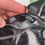 ZARA NWT  Gray Velour Velvet Dress with Slit up the Front Size M Photo 4