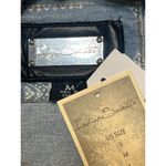 Indigo Saints Bandana Print Cropped Denim Jean Jackyet Raw Hem Floral Sz M NWT Blue Size M Photo 3