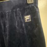 FILA Vintage Y2K Womens Velour Leggings M Medium Dark Navy Blue Waist 28” 30” Photo 2