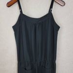 Per Se Vtg Womens Cargo Jumpsuit Size M Black Button Front Flare Leg Lagenlook Photo 12