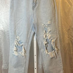 Blue Savvy Trendy Distressed Women's Cropped Jeans in Light Blue Photo 0