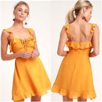 Lulus LULU’S At The Fairgrounds Orange Ruffled Mini Dress Photo 1