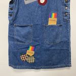 Vintage Haiks Women Large Pockets Pocket Apple Crayon Country Denim Blue Jumper Photo 3