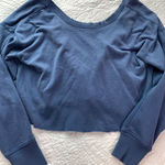 Offline Open Back Cropped Sweatshirt Size Small Blue Photo 0