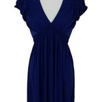 Laundry by Design  Navy Ruched Cap Sleeve V Neck Dress 4 Cocktail Party NWT Photo 0