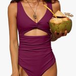 🏷️ Charmo One Piece Swimsuit cut out raspberry color Pink Size XL Photo 0