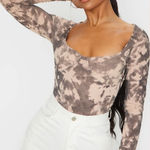 Pretty Little Thing Pretty Little Thing Beige Tie Dye Bodysuit Size US 6 Photo 0
