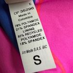 Maaji Jade Black Parade Long Line Triangle Reversible Bikini Top Blue Pink NWT S Photo 7