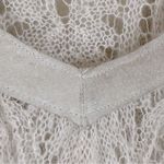 Black Sheep Ivory Boho Crochet Lace 3/4 Bell Sleeve Suede Trim Sweater Large Photo 3