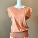 A New Day | Peach Smocked T-shirt Sz XS Photo 0