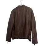 INC  brown leather jacket Size medium. Photo 1