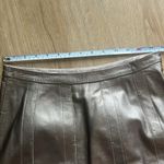 Per Se  Real Leather Gold Metallic Skirt Size 0 Photo 7