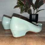 Salvatore Ferragamo Vintage Light Blue Heels with Bow Made in Italy Photo 10