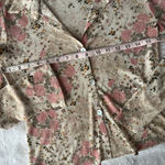 Women's 90s y2k Illusion Beige Pink Floral Long Sleeve Sheer Button Down Size M Size M Photo 5