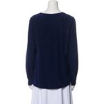 Diane Von Furstenberg  Blue Silk Printed Long Sleeve Blouse Women’s Size M Photo 1