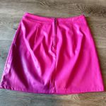 E ntro NWT Bright Pink Faux Leather Mini Skirt Women’s Slit Side Photo 3