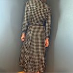 ZARA  Dark Green Checkered Long Sleeve Shirt Dress size Large Photo 4