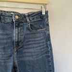 ZARA raw hem medium wash blue jeans women's size 28 straight leg pants casual Photo 1