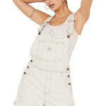 Levi's LEVI’S Striped Light Wash Denim Shortalls Size XL NEW Photo 0