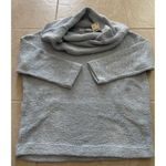 Free People Beach Sweater Womens Sm Knit Icy Blue Cowl Neck Pockets Boho Coastal Photo 2