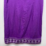Jaclyn Smith Linen Blend Embroidered Bohemian Sleeveless Purple Dress Women's M Photo 6