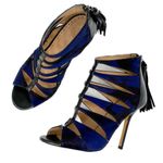 Alexa Wagner Heidi Pony Hair Cage Tassel Zip Stiletto Booties Sandals 37 / US 7 Size 6 Photo 15