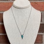 Faux Turquoise Lightning Bolt Necklace Blue Photo 1