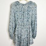 Love Shack Fancy  Popover Dress Blue Floral Ruffle Tiered Long Sleeve Mini Small Photo 5