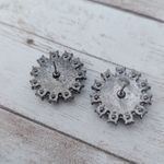 Vintage Earrings for Pierced Ears Statement Clear Gem & Green 7/8" Photo 4