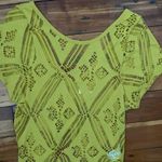 Silence + Noise Urban Outfitters Patterned Yellow Crop Top Photo 0