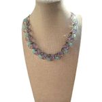 Vintage Marks & Spencer glass & Crystal Twisted Necklace M&S Necklace Sz 20” Purple Photo 1