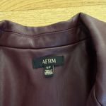 AFRM Blazer Faux Leather Agnes Size S Eggplant Purple Photo 1