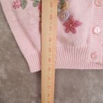 Private Party Vintage PInk Embroiderd 80s Long Sleeve Cardigan Cottagecore Women's Medium Photo 6