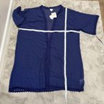 LuLaRoe NWT Kimono Cardigan Navy Blue Lace Trim Open Front XL Lightweight Boho Photo 7